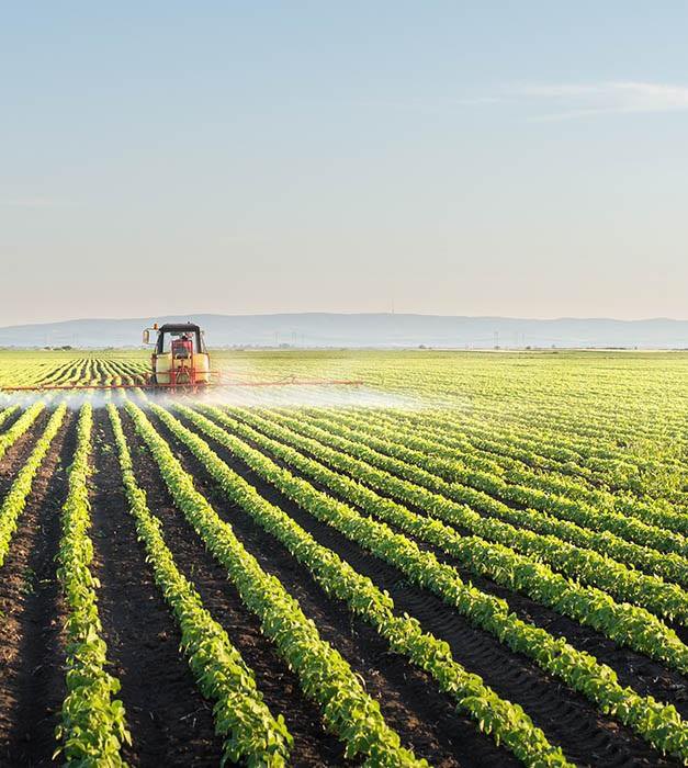 TATAN smart IoT farming field with agricultural machinery